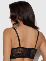 House of Desire Savannah Lace Longline Push Up Balconette Bra Black/ Rugby Tan