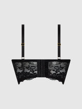 House of Desire Savannah Lace Longline Push Up Balconette Bra Black/ Rugby Tan