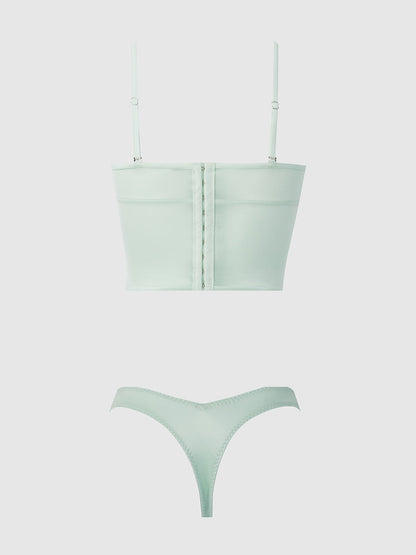 House of Desire Zoe Oil Slick Bustier & Panty Set Aqua