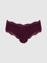 House of Desire Vera Micro & Lace Trim G-string Plum