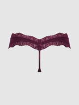 House of Desire Vera Micro & Lace Trim G-string Plum