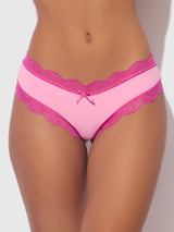 House of Desire Vera Micro & Lace Trim G-string Taffy Pink & Pink Dragon
