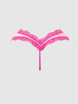 House of Desire Vera Micro & Lace Trim G-string Taffy Pink & Pink Dragon