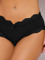 House of Desire Queen Vera Micro & Lace Trim G-string Black