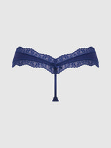 House of Desire Queen Vera Micro & Lace Trim G-string Sapphire
