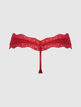 House of Desire Queen Vera Micro & Lace Trim G-string Crimson Red