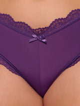 House of Desire Vera Micro & Lace Trim G-string Purple
