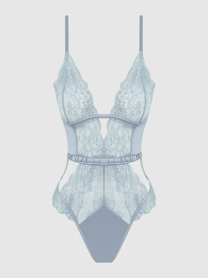 House of Desire Sienna Satin & Lace Wireless Teddy