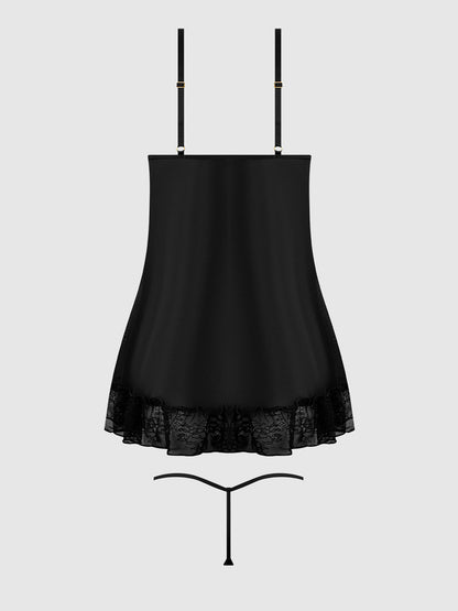 House of Desire Kiki Lace Babydoll Set Black