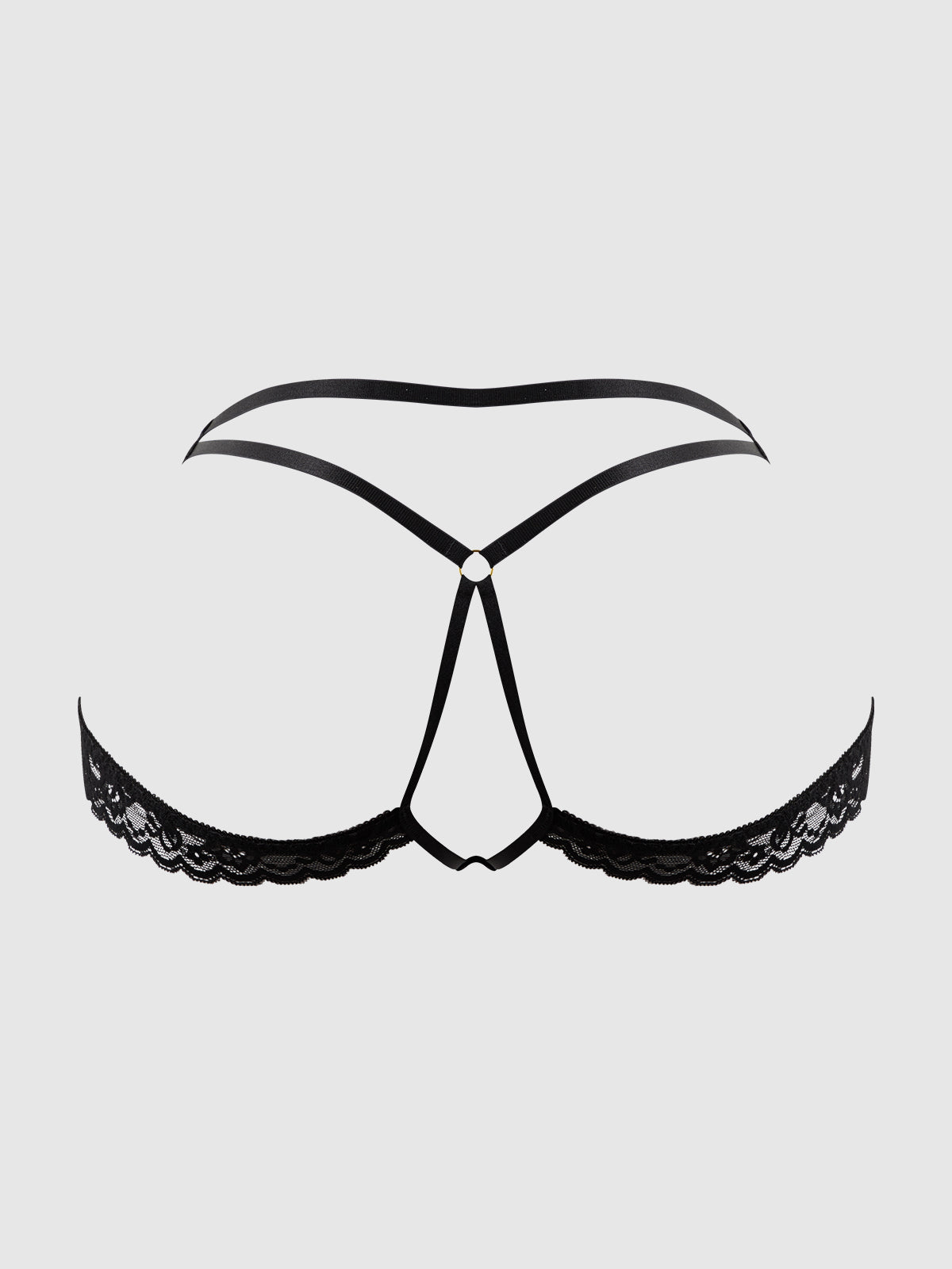 House of Desire Kiki Strappy & Backless Lace Tanga Black