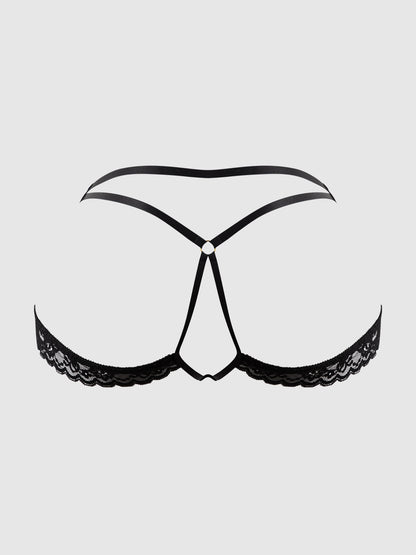 House of Desire Kiki Strappy & Backless Lace Tanga Black