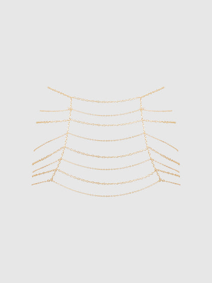 House of Desire Chain Draped Skirt Gold