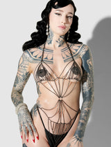 House of Desire Black Rhinestone Teddy