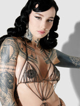House of Desire Black Rhinestone Teddy