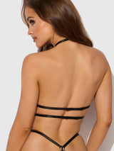 House of Desire Chain & Elastic Double Harness Top Black