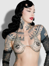 Rhinestone Multi Stone Bra Silver
