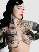 Rhinestone Multi Stone Bra Silver
