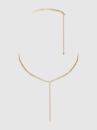 House of Desire Pearl & Chain Draped Bralette Bra Gold