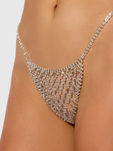 House of Desire Chainmail Rhinestone Thong Silver