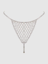 House of Desire Chainmail Rhinestone Thong Silver
