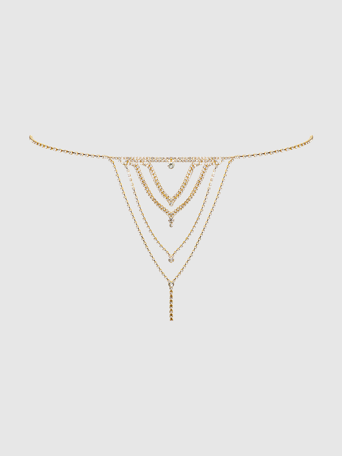 House of Desire Rhinestone V-Front G-String Panty Gold