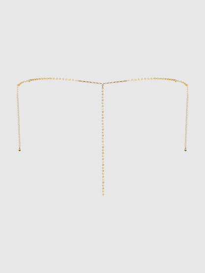 House of Desire Rhinestone V-Front G-String Panty Gold