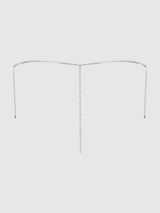 Rhinestone V-Front G-String Panty Silver