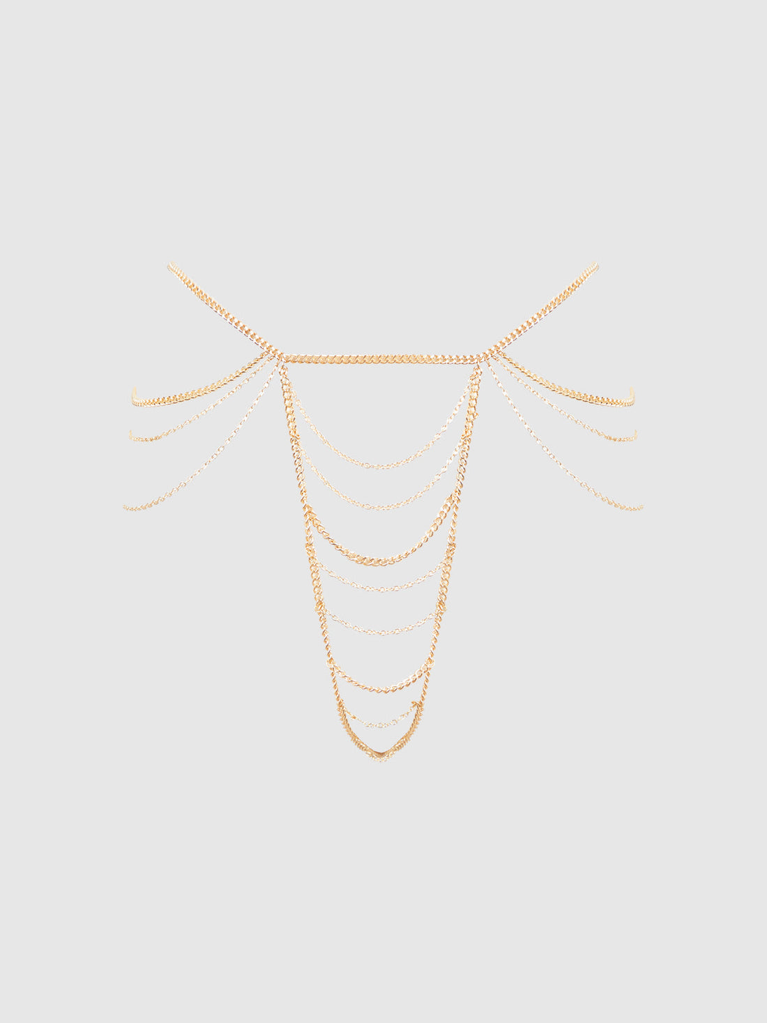 Chain Draped Side Thong Gold