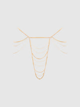 Chain Draped Side Thong Gold