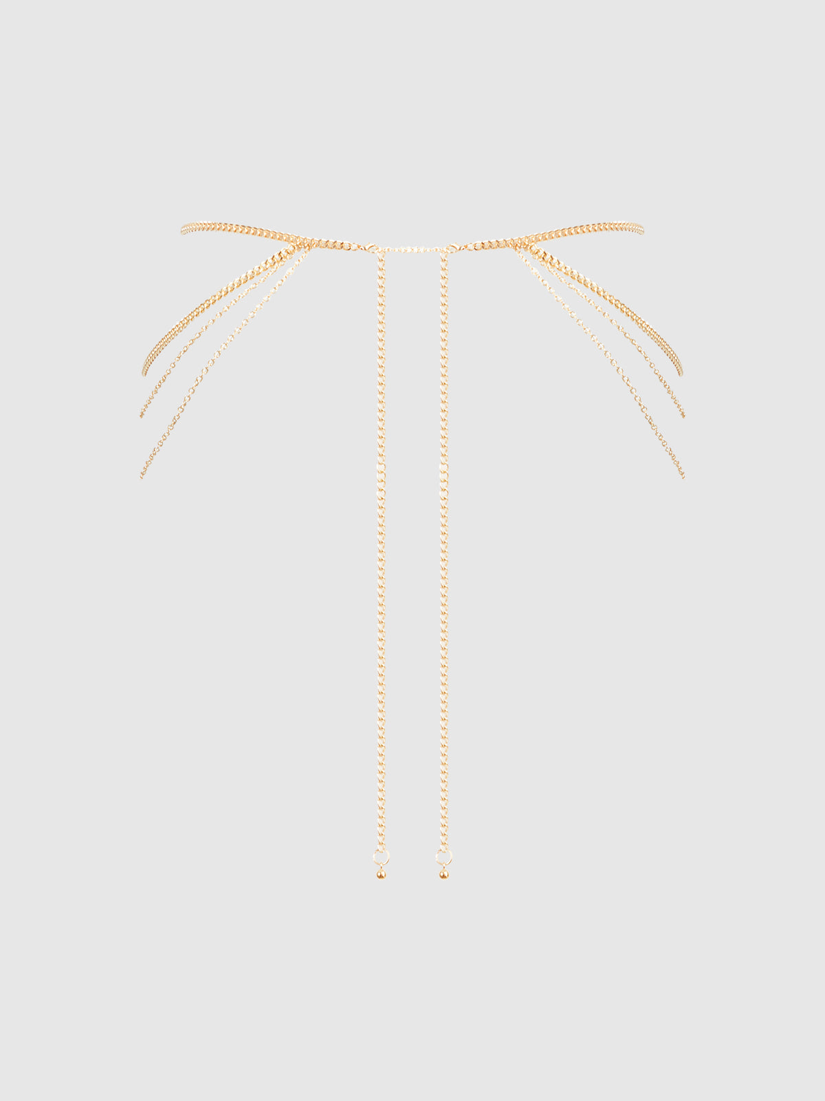 House of Desire Chain Draped Side Thong Gold