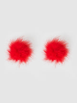 House of Desire Round Feather Pasties Crimson Red