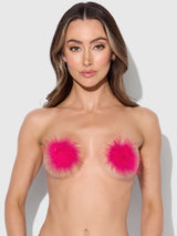 House of Desire Round Feather Pasties Pink Dragon