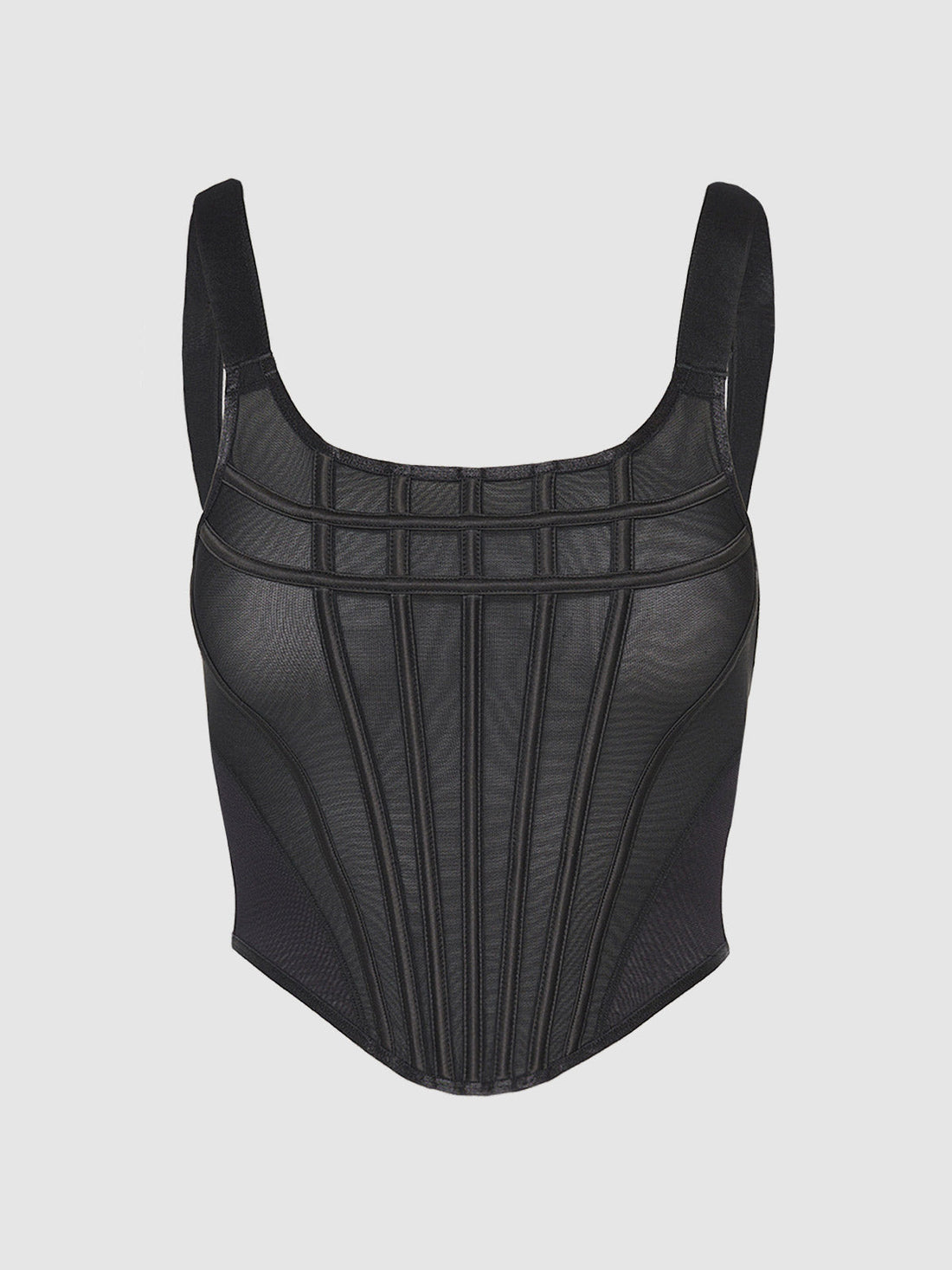 House of Desire Chantal Mesh Bustier & G-string Set Black