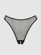 House of Desire Queen Chantal Mesh Crotchless Thong Black