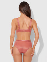House of Desire Queen Yvone Unlined Cutout Mesh Bra & Hipster Brick Dust