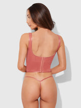 House of Desire Queen Yvone Shimmer Mesh Bustier & G-string Set Brick Dust