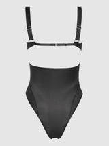 House of Desire Yvone Shimmer Mesh Bodysuit Black