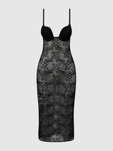 House of Desire Yvone Lace Plunge Push Up Gown