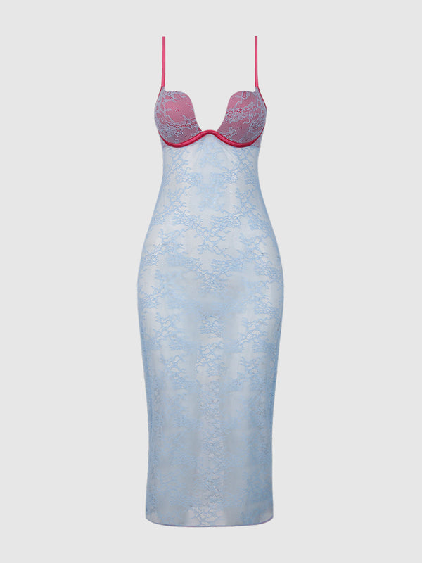 House of Desire Yvone Lace Plunge Push Up Gown