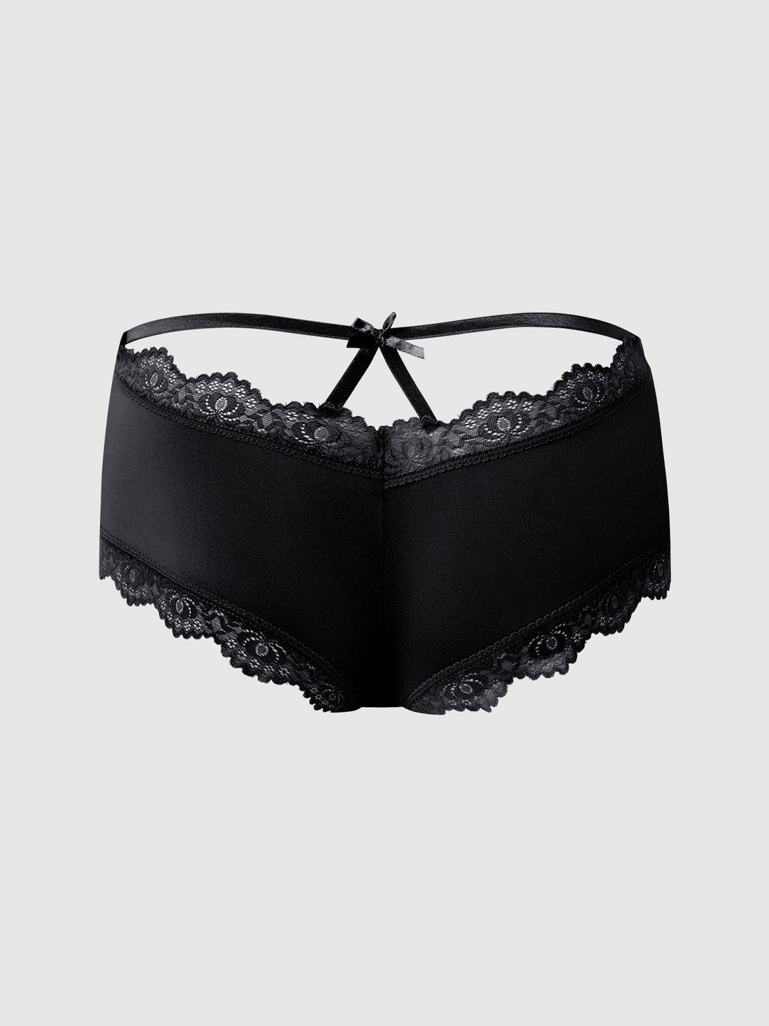 House of Desire Queen Vera Micro & Lace Trim Strappy Back Cheeky Black