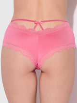House of Desire Vera Micro & Lace Trim Strappy Back Cheeky Candy Pink