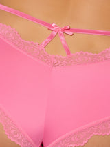 House of Desire Queen Vera Micro & Lace Trim Strappy Back Cheeky Candy Pink