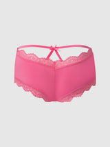 House of Desire Vera Micro & Lace Trim Strappy Back Cheeky Candy Pink