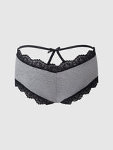 House of Desire Queen Vera Micro & Lace Trim Strappy Back Cheeky Heather Grey