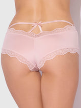 House of Desire Vera Micro & Lace Trim Strappy Back Cheeky Champagne Pink