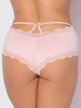House of Desire Queen Vera Micro & Lace Trim Strappy Back Cheeky Champagne Pink