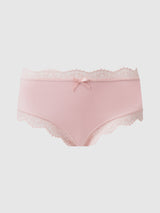 House of Desire Queen Vera Micro & Lace Trim Strappy Back Cheeky Champagne Pink