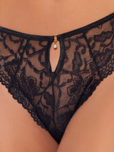 House of Desire Gigi Stretch Lace Keyhole Tanga Black