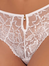 House of Desire Gigi Stretch Lace Keyhole Tanga Ivory