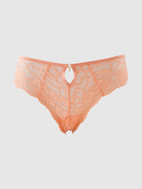 House of Desire Queen Gigi Stretch Lace Keyhole Tanga Peach Please